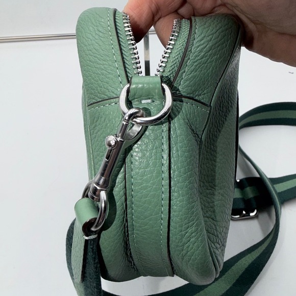 Coach pebbled leather crossbody bag green adjustable strap - Picture 14 of 16
